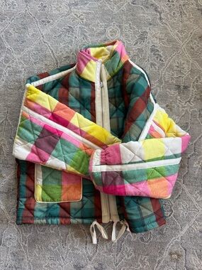 Colorblock Quilted Puffer Jacket - Multicolor